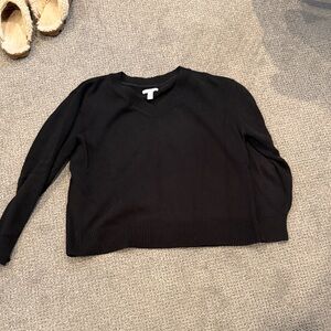 Daily Ritual Black V-Neck Knit Sweater